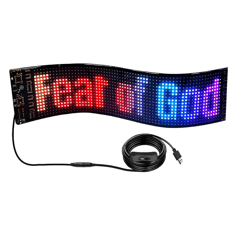 App Control Programmable Flexible LED Sign Board Customize LED Display Sign Smart LED Screen Car Panel led matrix panel for car