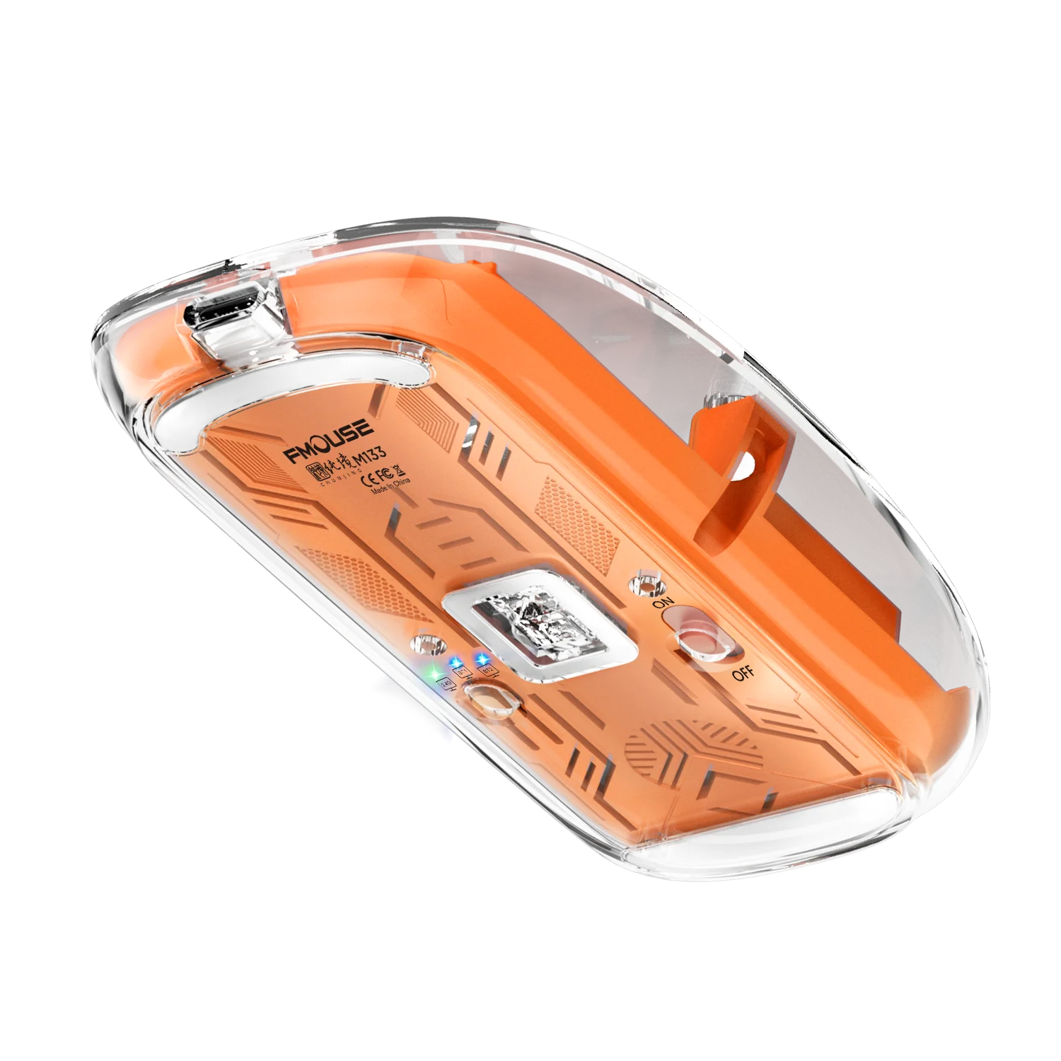 Custom LOGO 3 Modes Transparent unique Wireless Mouse For Desktop Notebook 5D Rechargeable Magnetic Quiet Mice