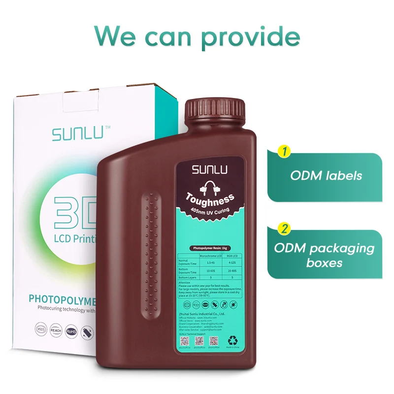 SUNLU resin photopolymer photosensitive resin 405nm 0.5kg 1kg white hight toughness resin