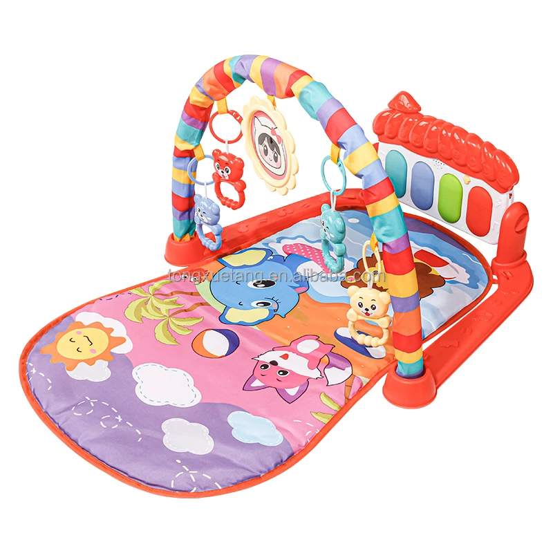 2024 Wholesale factory price music play piano game blanket baby fitness rack newborn baby  music game blanket baby play gym mats