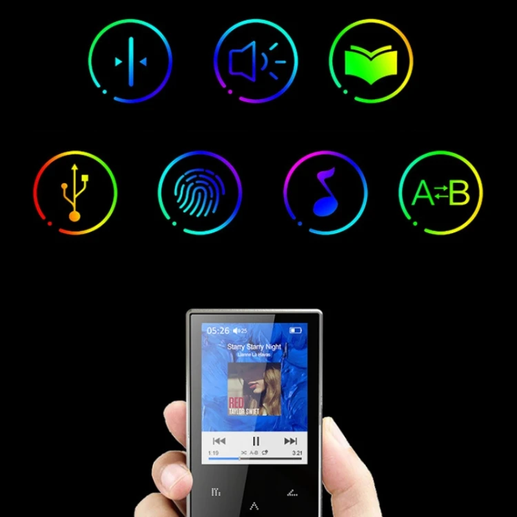 2021 Valentine Gift Portable 2.4 inch Touch Button Hot Sale Version mini MP4 Digital Player Free Download Song MP3 MP4 Player