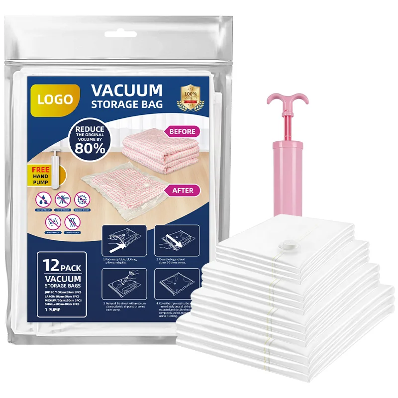 Space Saver Cube Vacuum Compression Storage Bags Plastic Clothes Bag For Cloths and Bedding Closet Organizer