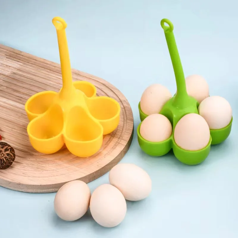 New Design Heat Resistant Food Grade Silicone 5 Grid Eggs Poacher Maker Poached Egg Cooker Steamer