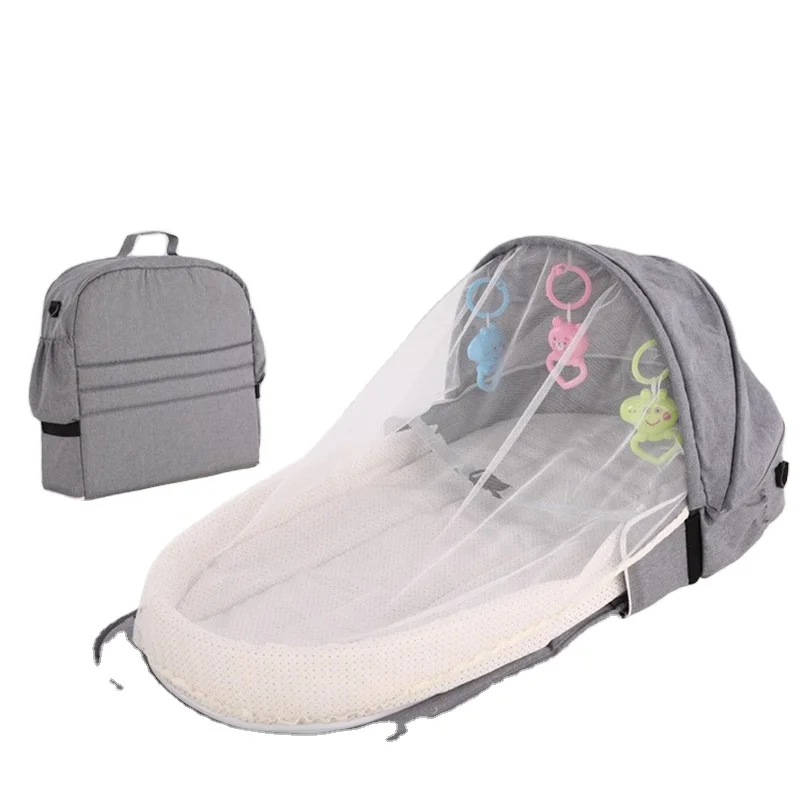 
Baby Travel Portable Mobile Crib Baby Nest Cot Newborn Multi-function Folding Bed Child Foldable Chair With Toys Mosquito Net 