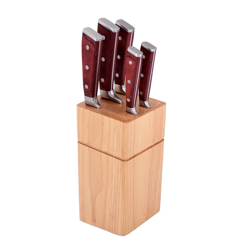 Manufacturers Supply Custom  Wholesale  Unique Knife Set With Block Wood