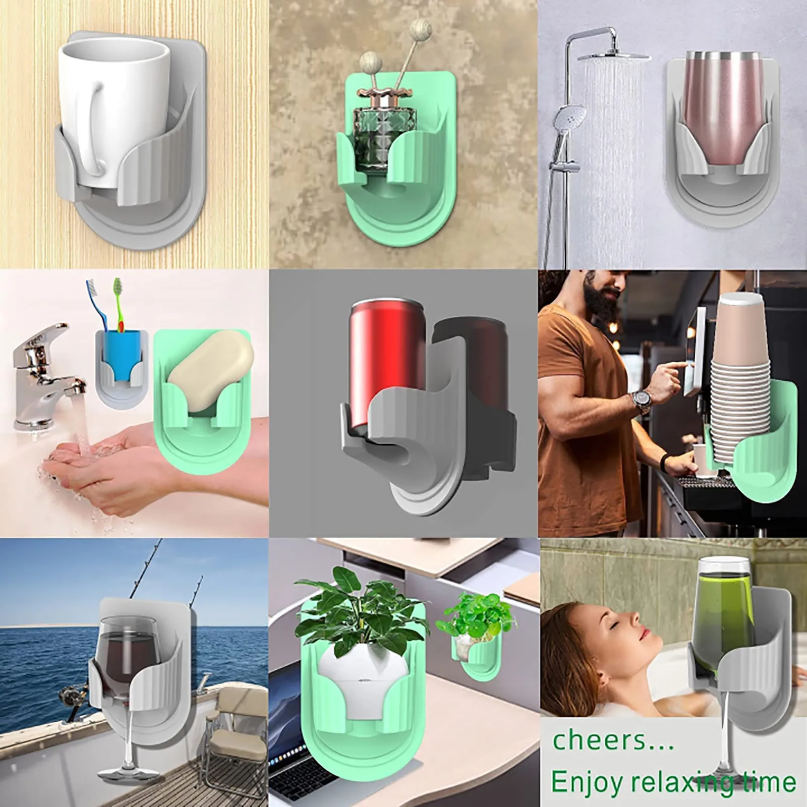 Portable Plastic Cup Holder Bathroom Shower Drink Holder Wine Glasses Beer Holder Cup Rack