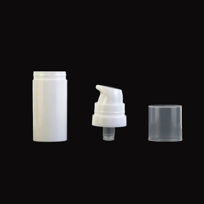 Small 5ml 10ml 15ml White Round Cosmetic Liquid Foundation Airless Vacuum Lotion Pump Plastic Lotion Bottle