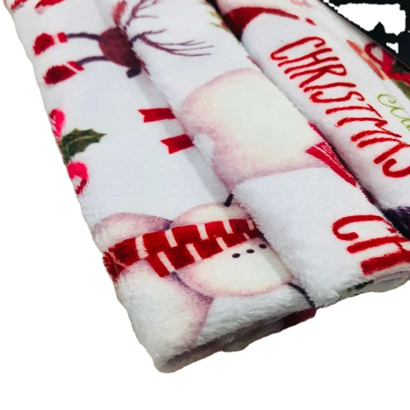 Factory Direct Custom Printed Minky spandex fabric for baby blanket Custom minky blanket