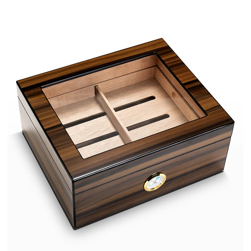 Cigar Humidor Piano Paint Cedar Wood Glass High Quality Elegant Retro Large Capacity for 75pc Cabinet CLASSIC Lacquer 75 Cigars