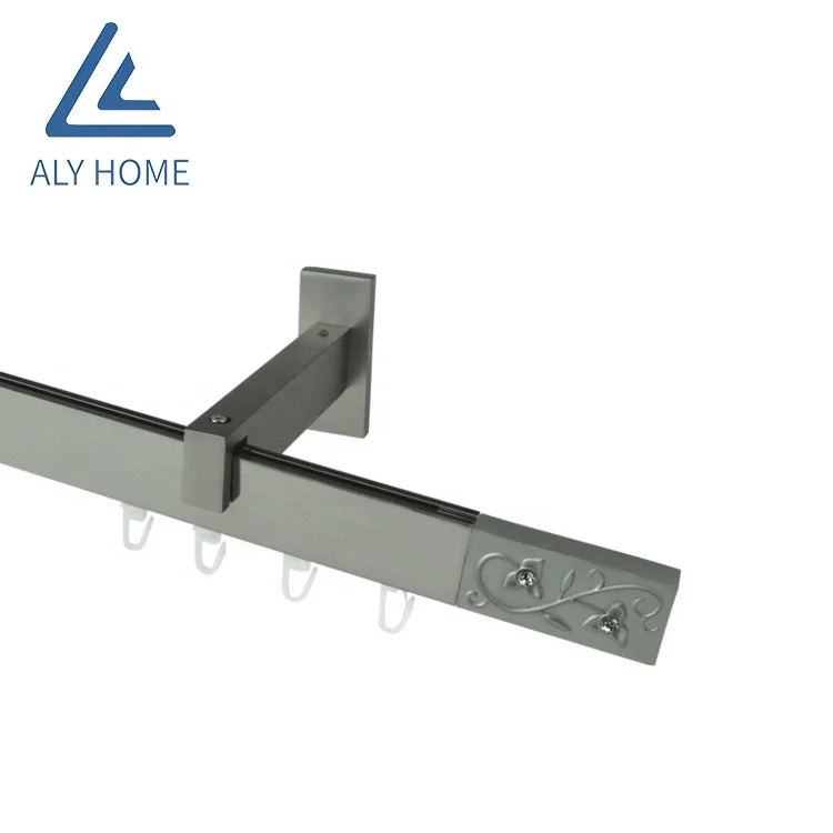 Modern Home Curtain Track New European style ceiling mounted adjustable metal small square rail