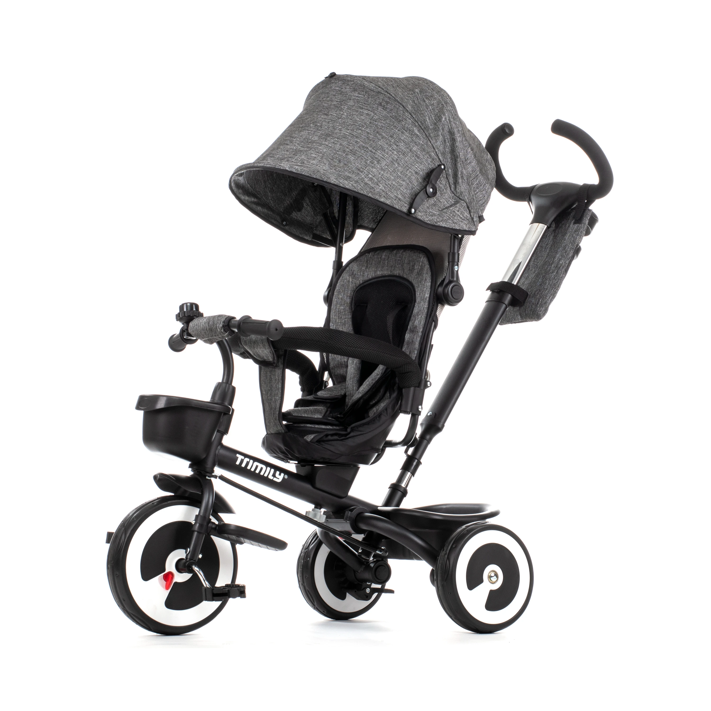 T308AF Four Wheel Child Tricycle | Adjustable Height | Detachable Handle | 360 Degree Rotating Seat Kid Foldable Trike