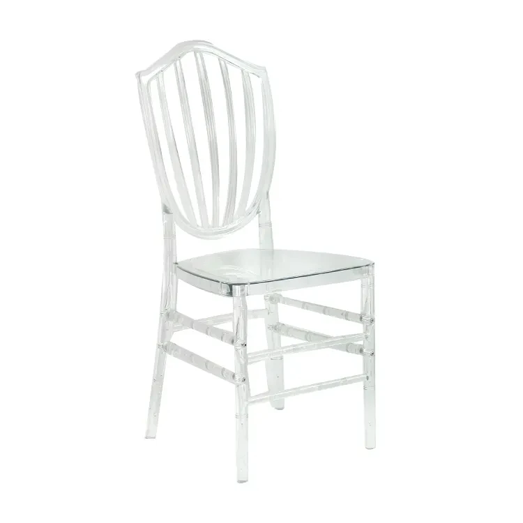 Hot Sale Clear Transparent Resin Chiavari Chair Clear Plastic Acrylic Phoenix Napoleon Wedding Chair with Wholesale Price