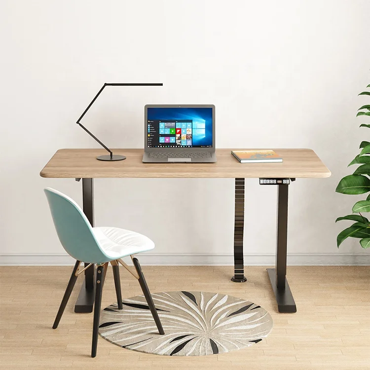 Ergonomic Dual Motor Height Adjustable Electric Wood Stand Up Automatic Lifting Office