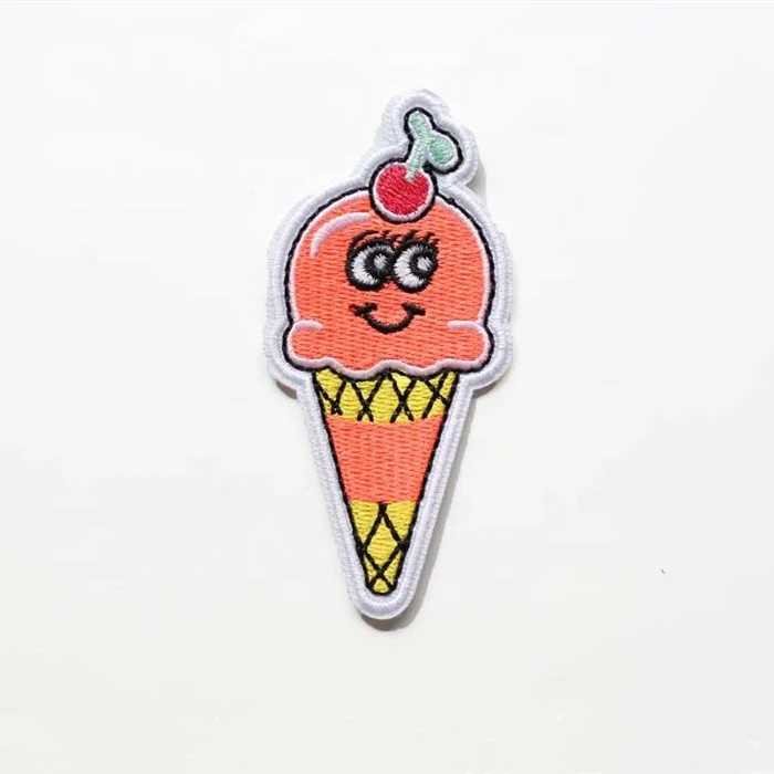 ice cream cartoon custom embroidery stickers patches