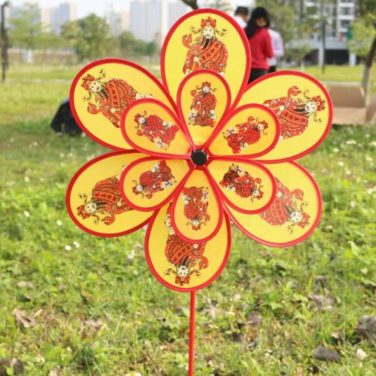 Factory Price Custom Color Spring Flower Decoration Garden Toy Windmill