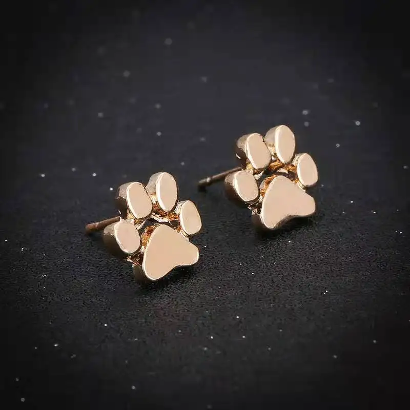 trendy fashion minimalist stainless steel earrings jewelry 2020  Dog paw earrings