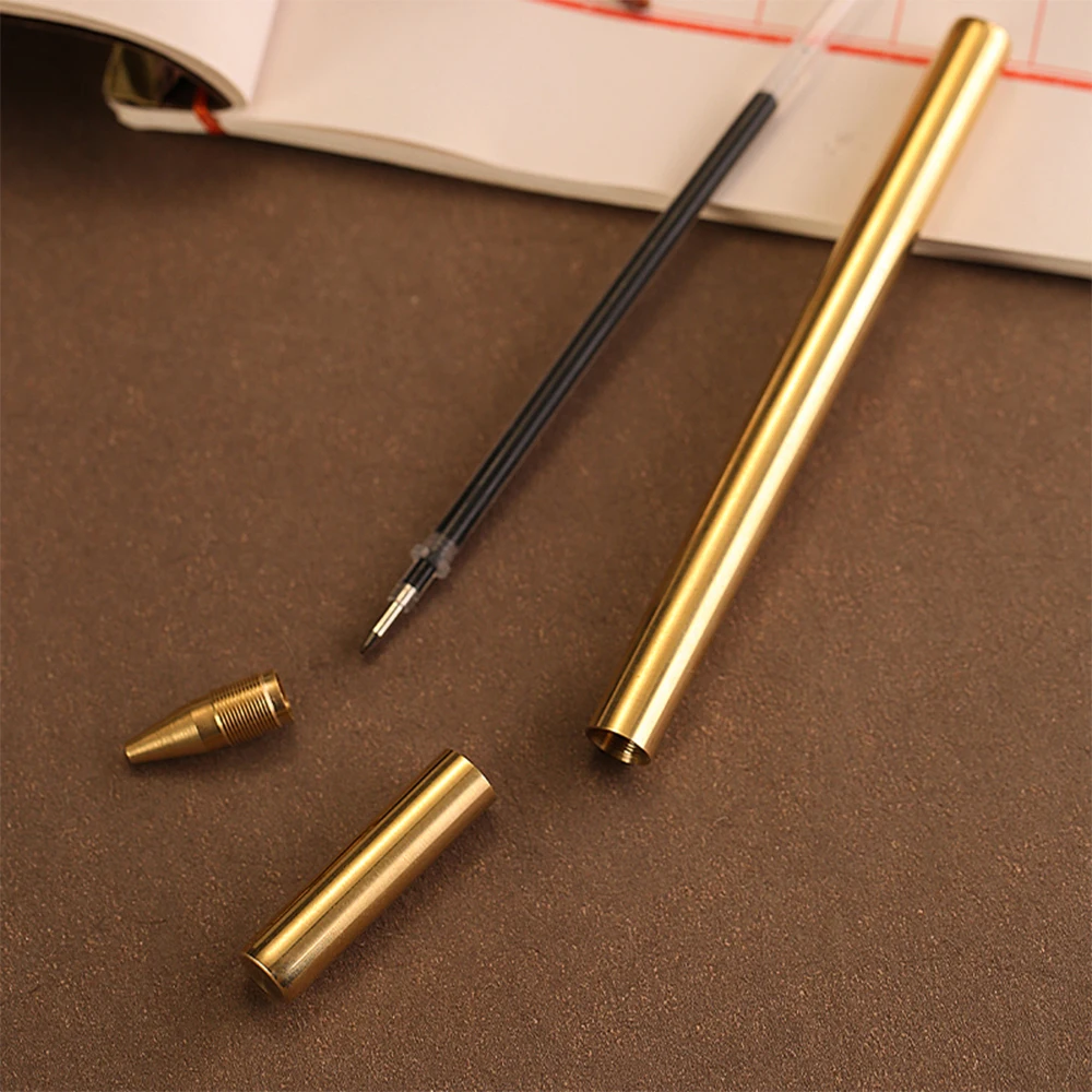 Promotional metal roller pen  luxury gift gold copper brass ballpoint pens with custom logo engraving