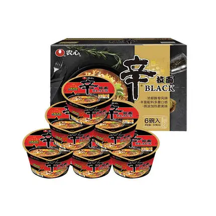 Nongshin Ramen Black Tonkotsu Flavor Ramen 101g*6 bowls