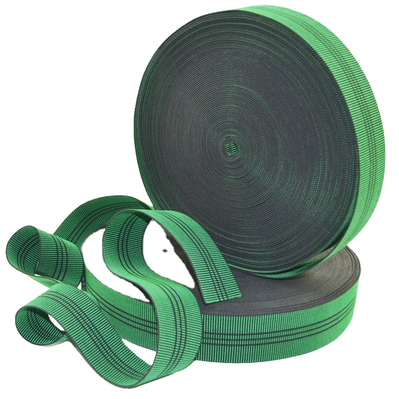 Manufacturer customized green elastic webbing for furniture chairs