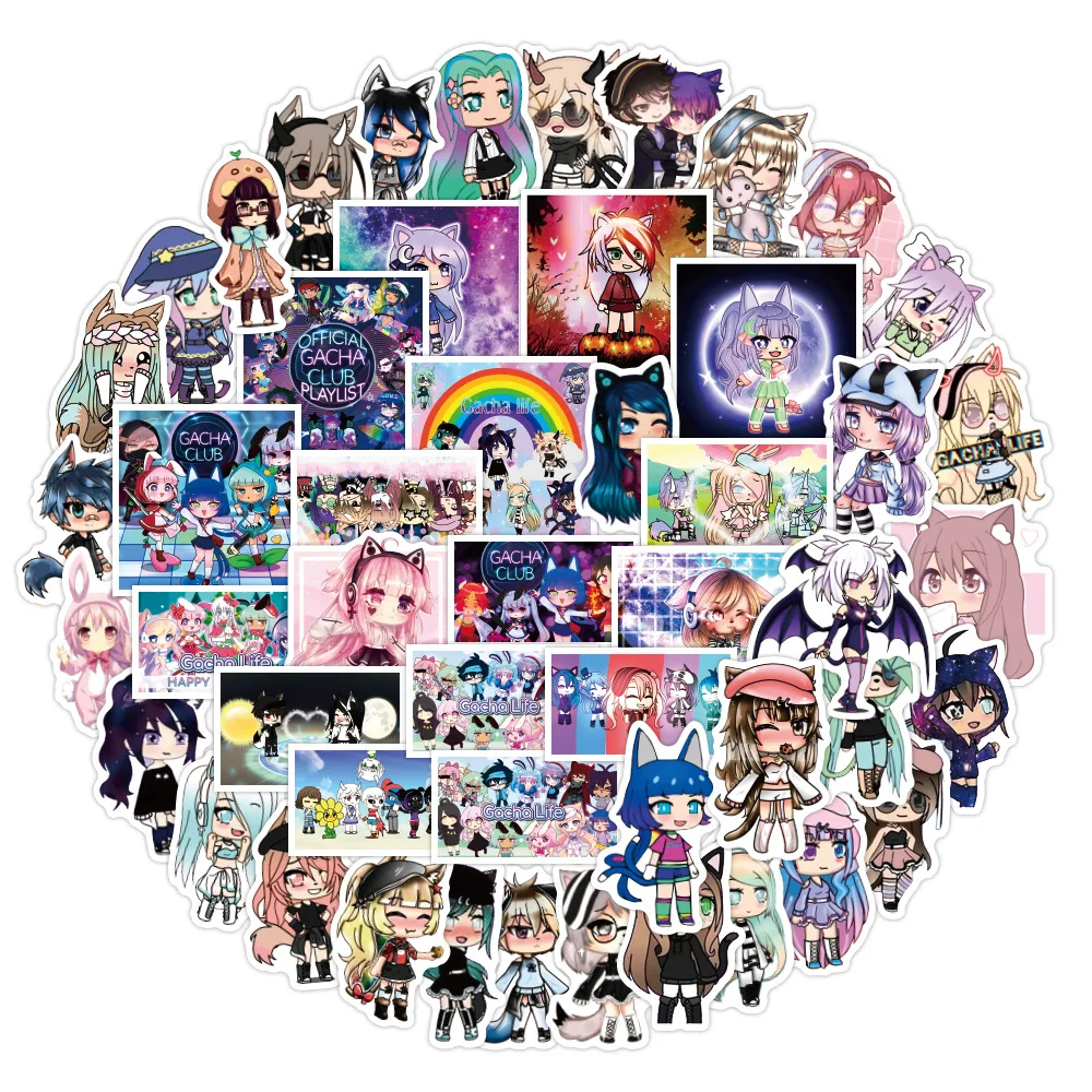 
50PCS Creative cartoon Anime Gacha Life sticker DIY ins hot selling notebook personality graffiti stickers for kids 