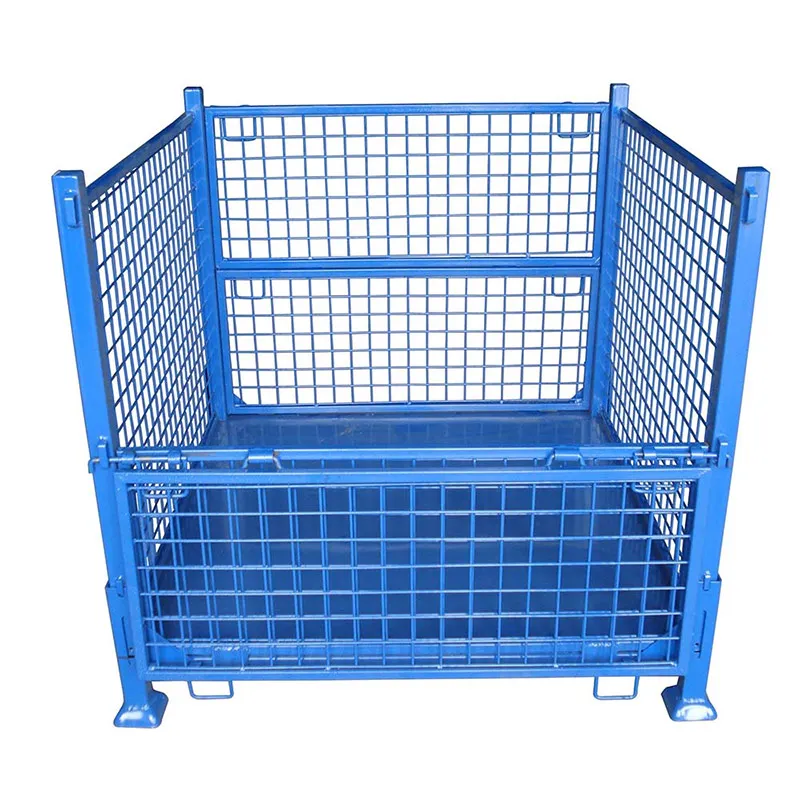 metal Wire mesh box auto parts warehouse storage collapsible stillage cage