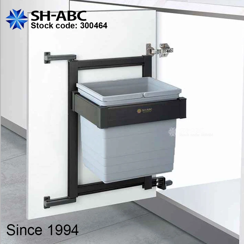 Aluminum kitchen rubbish garbage refused waste trash dump cabinet under sink pantry basket