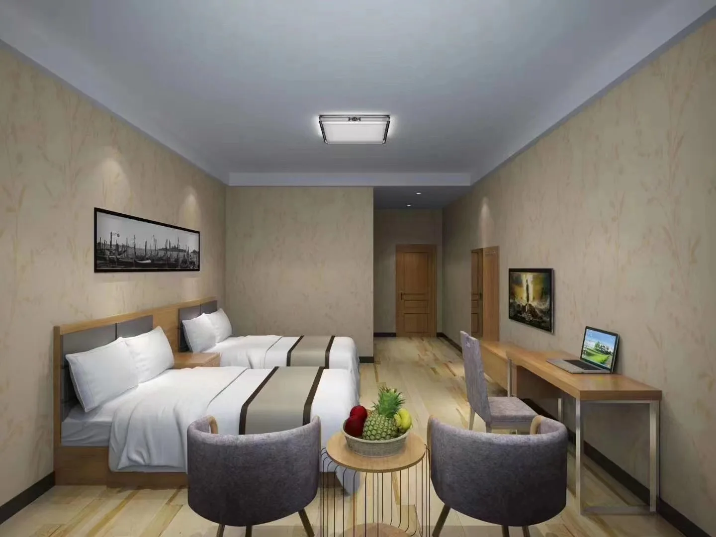 Hotel Project Modern Bedroom Hotel Bed Set Apartment Furniture