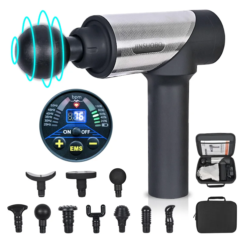 Top Quality Multifunctional massage gun Household 32 Gear Fitness Button Silent Electric EMS Fascia Gun