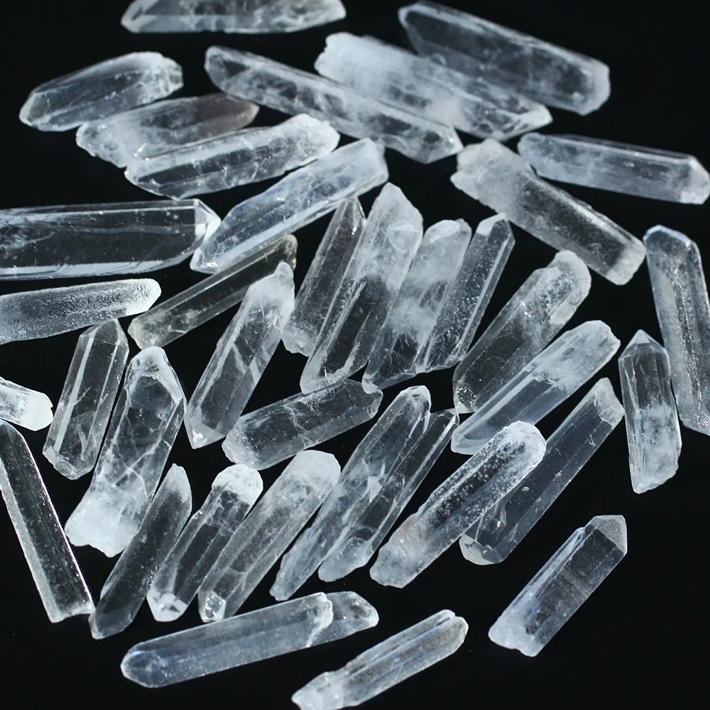 High Quality Natural Point Crystal Small Double Point Clear Quartz Rough Sticks Raw Crystal Points For Home Decor