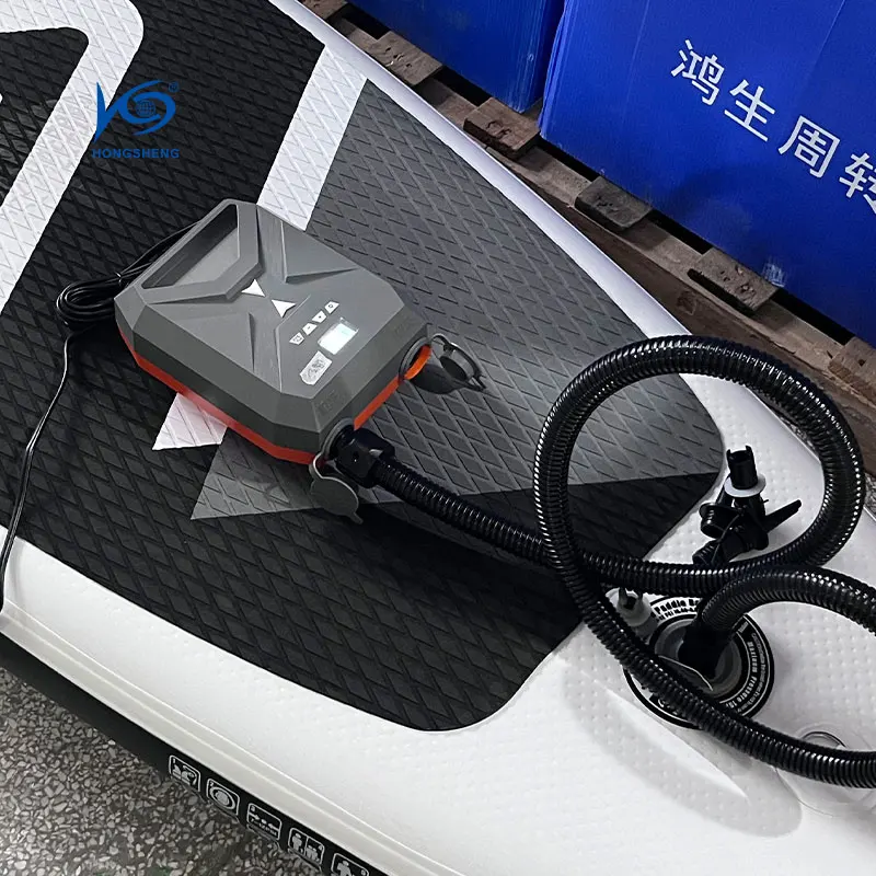 Быстрая доставка 20PSI доска для серфинга Быстрый надувной электрический воздушный насос с регулировкой давления воздуха надувных досок