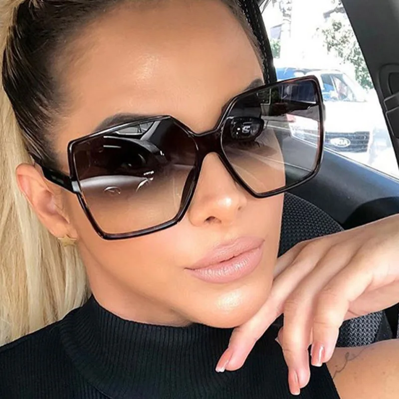 New Fashion Designer Sunglasses Plastic Big Square Sun Glasses Vintage Trendy Women Oversized Shades Sunglasses 2022
