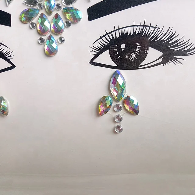 custom jewelry body crystals rhinestone tears face glitter sticker