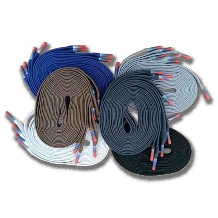 White fat shoe lace with silicon tip