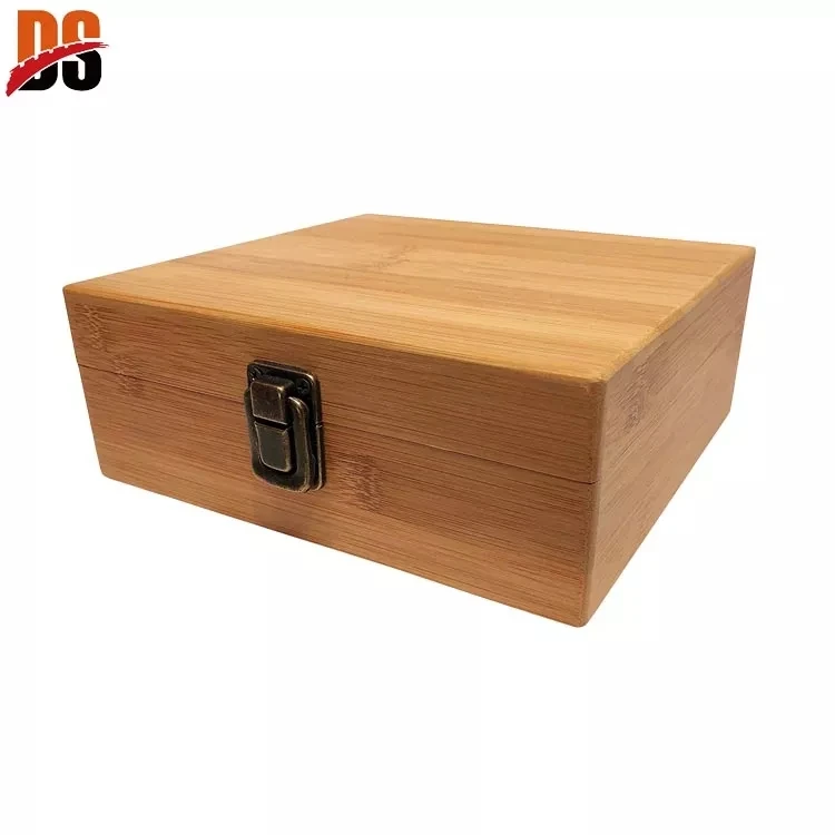 Ящик для хранения DS Wood с подносом-качалкой большой ящик 100% бамбуковый деревянный банками