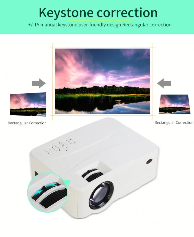 Высококачественный портативный 1000 люмен 1080P HD мультимедийный мини светодиодный проектор