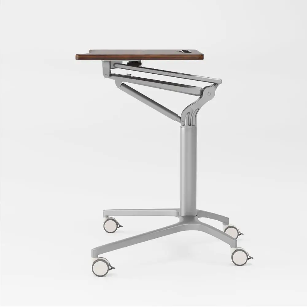
Swivel Moving Small Foldable Desk for Bed Aluminum Wheels Adjustable Laptop Table 