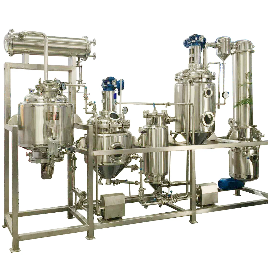 Thermal hot reflux soxhlet extraction and concentration tanks  for herb and plant