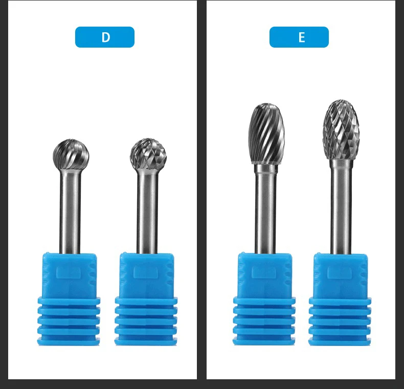 Carbide rotary file single and double grain grinding head engraving process tool metal welding grinding file
