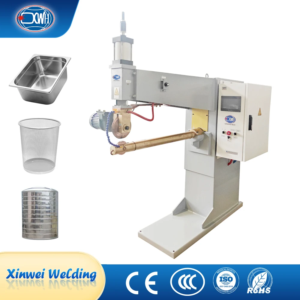 Water Cooled Copper Aluminum Sheet Metal Air Pressure Vertical Seam Welding Longitudinal Seam Welder Machine