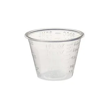 cheap medical lab disposable 30ml 60ml plastic clear measuring cup for china supplier