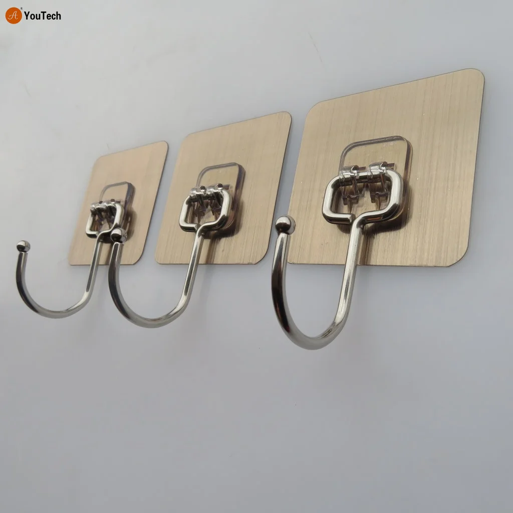 Multi-functional strong traceless large hook transparent drawing free punch stick hook