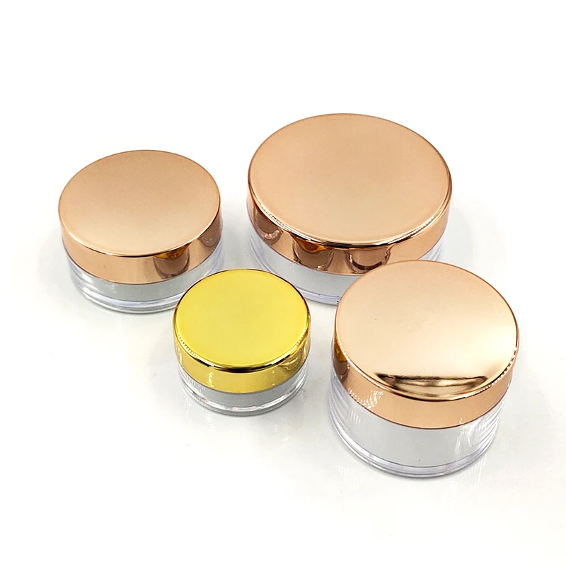 15ml 1oz 2oz 4oz 8oz Luxury Empty Oem Cosmetic Containers Biodegradable Cosmetic Packaging Plastic Cream Jar With Gold Lid
