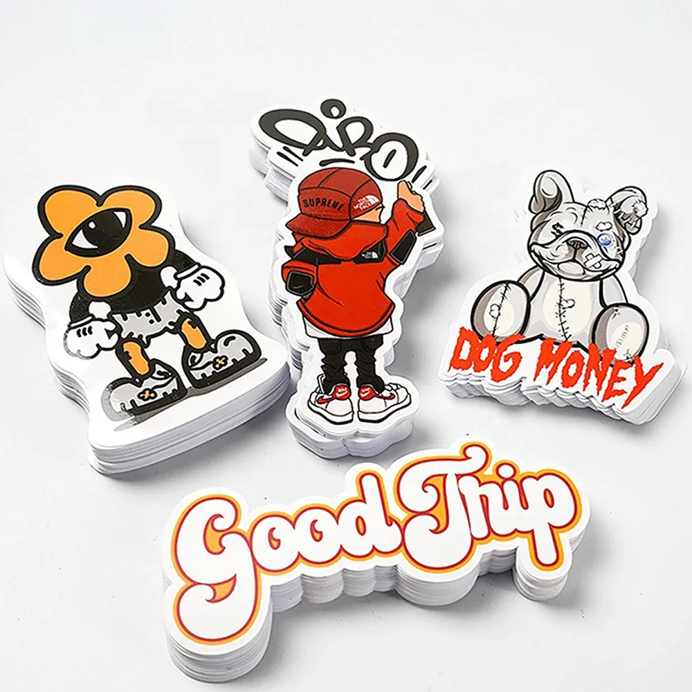 UV Resistant Split Back Easy Peel Brand Logo Self-Adhesive Waterproof Die Cut Stickers Label Custom PVC Vinyl Sticker