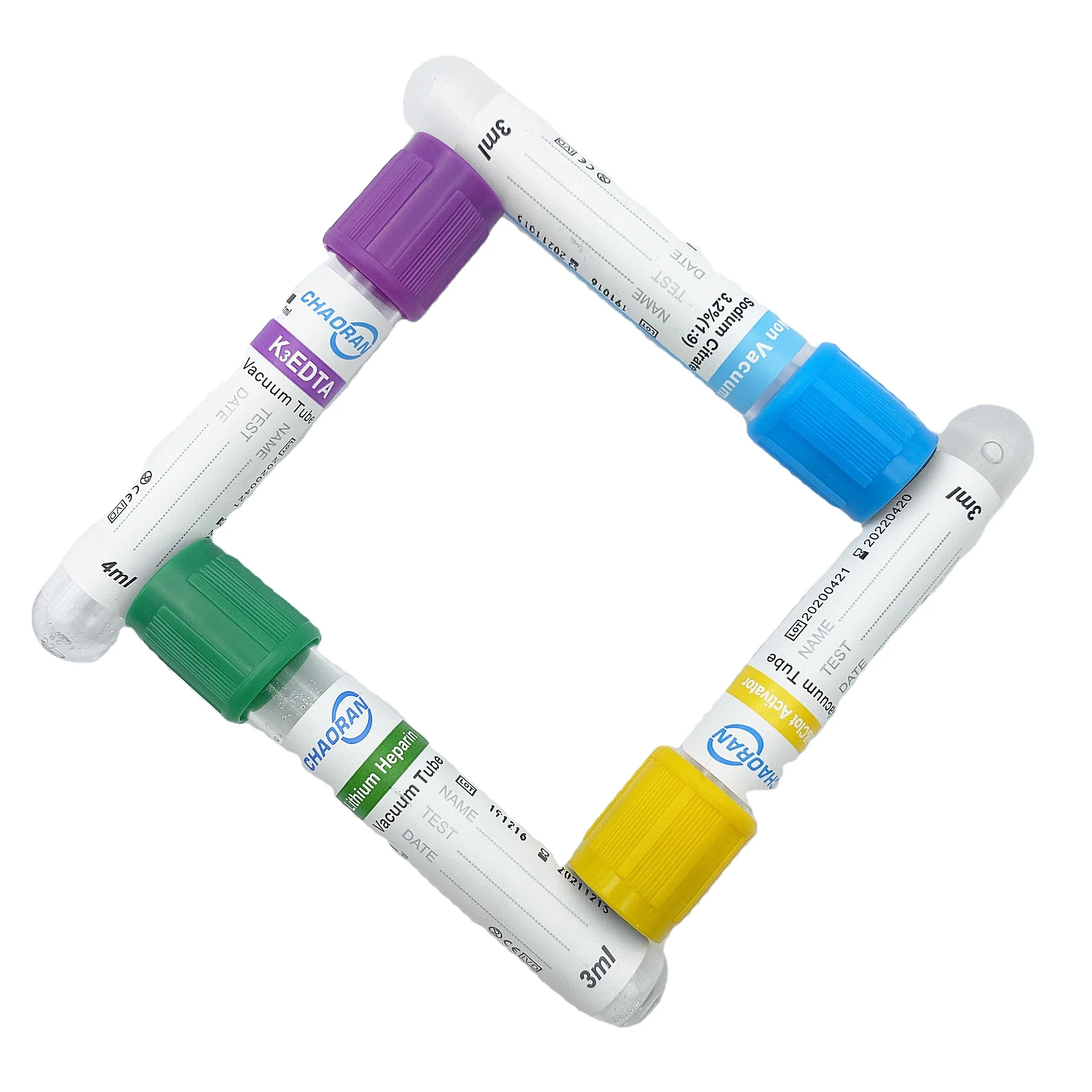 Medical Vacuum Green Sodium Heparin Blood Tube Collection Lithium Heparin Blood Test Tubes OEM