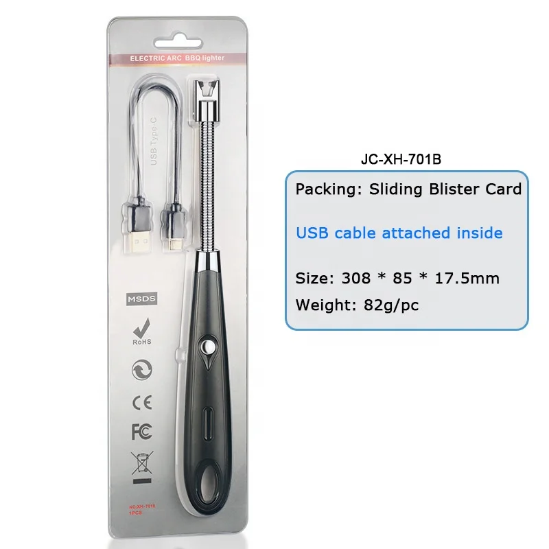 Wholesale Flexible Neck USB Rechargeable Electric Lighter Plasma Arc Kitchen Gas Stove Candle Lighters With Hanging Hook