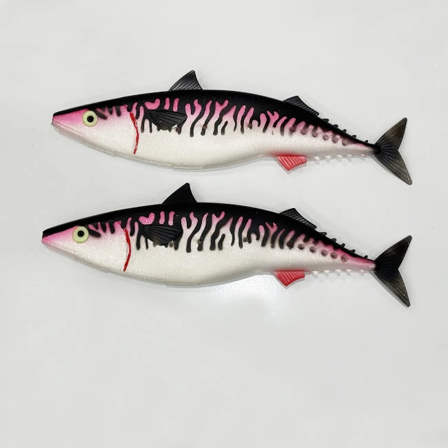 Spanish Mackerel Big Game Rubber Soft Lure Coat Hollow Body Fishing Tackle Trolling Lure