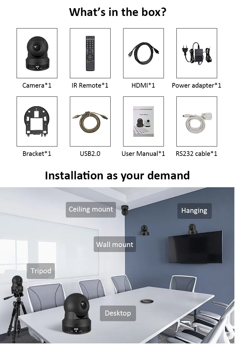  Full 1920x1080p SDI 12X 20X optical zoom usb ip sid HDM ptz camera for live stream conference room broadcasting church