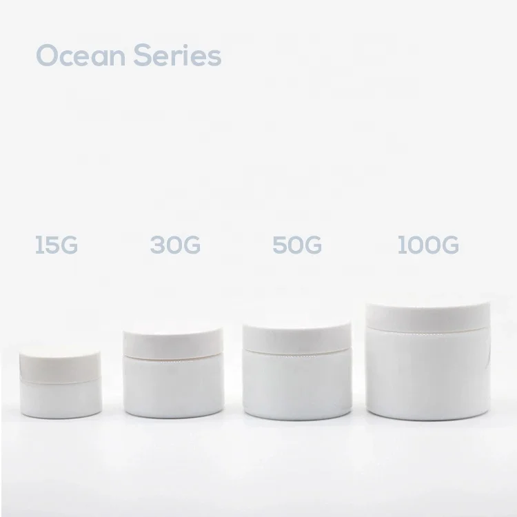 wholesale 15g 50g 100g skincare custom color printing opal glass cream jar