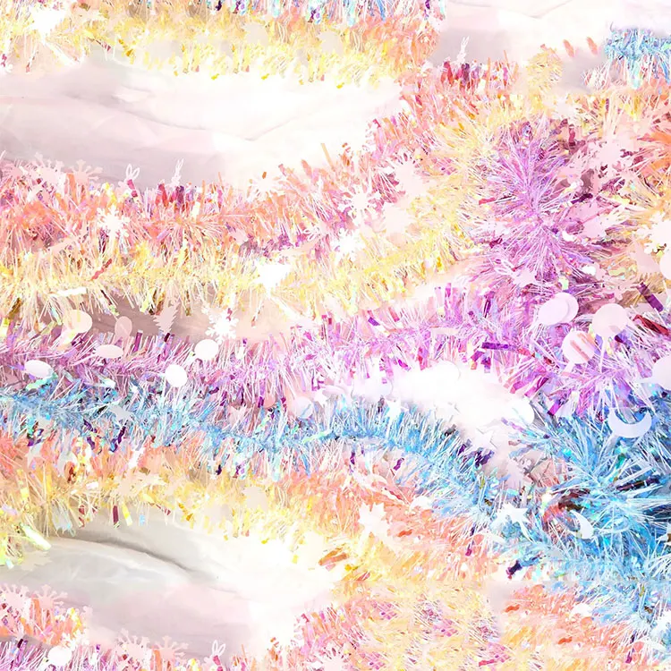 Christmas Tinsel Tree Hanging Decorations Tinsel Garland rattan ornaments