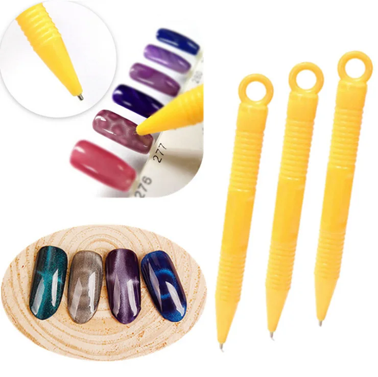 Nail Tools Double Headed Cat Eye Magnet Pen Crystal Cat Eye Plum Blossom Imprint Styling Magnetic Magic Pen